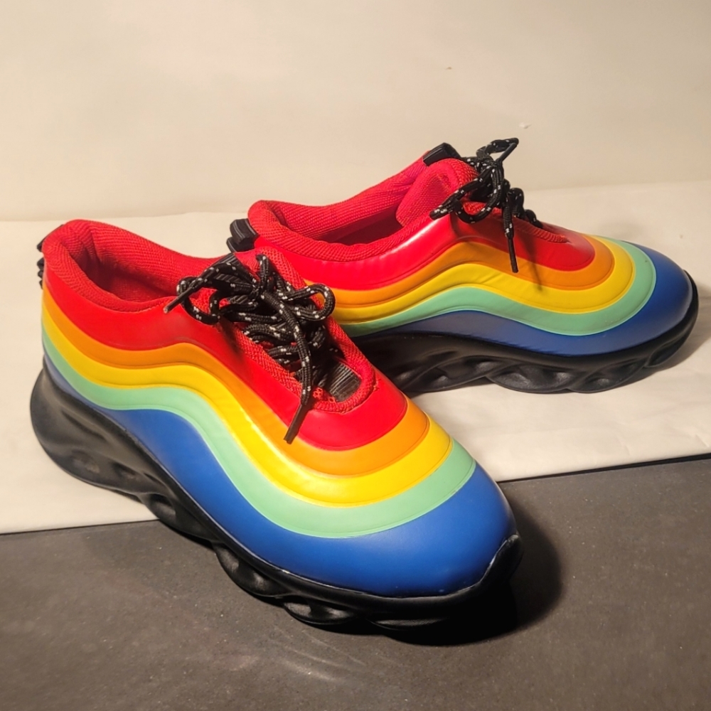 Rainbow multicolored sneakers never worn